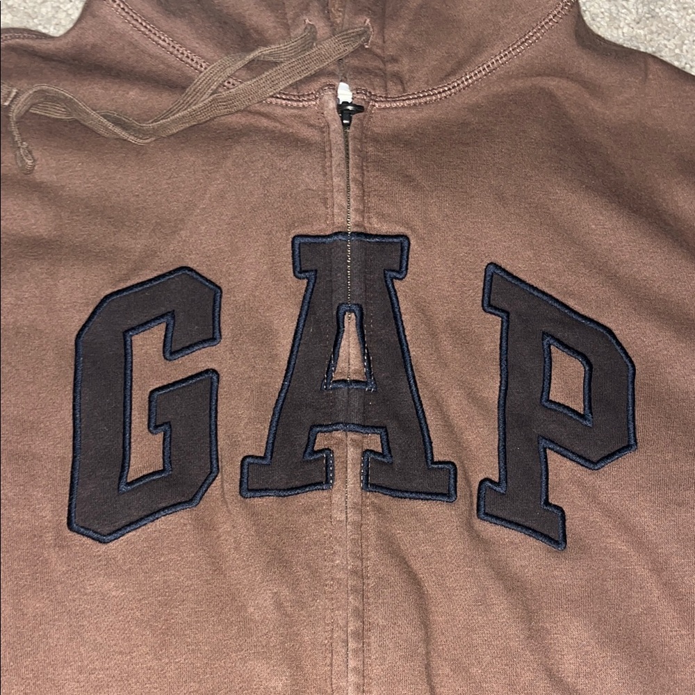 GAP Cozy Brown Zip-Up Hoodie - Picture 3 of 4